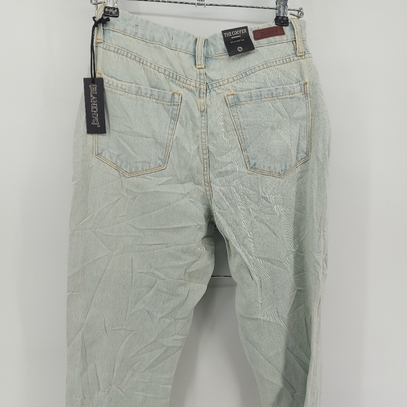 Blank NYC The Cooper Slim Straight Leg Jeans With Slit Lef Super Power Wash 27 - Picture 11 of 12